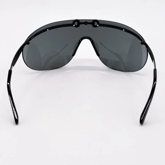 NEW AUTHENTIC GUCCI GG1656S 001, BLACK METAL OVERSIZED MASK SUNGLASSES G…